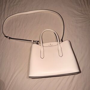kate spade White Leather Satchel with Detachable Strap